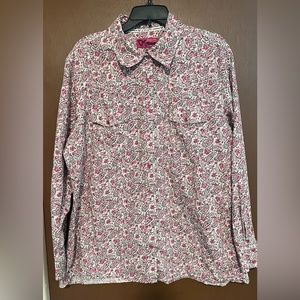 Cowgirl Hardware Floral Pattern Long
Sleeve Snap Shirt Size XXL